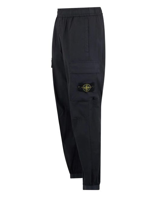 Stone Island Blue Cotton Cargo Pants for men