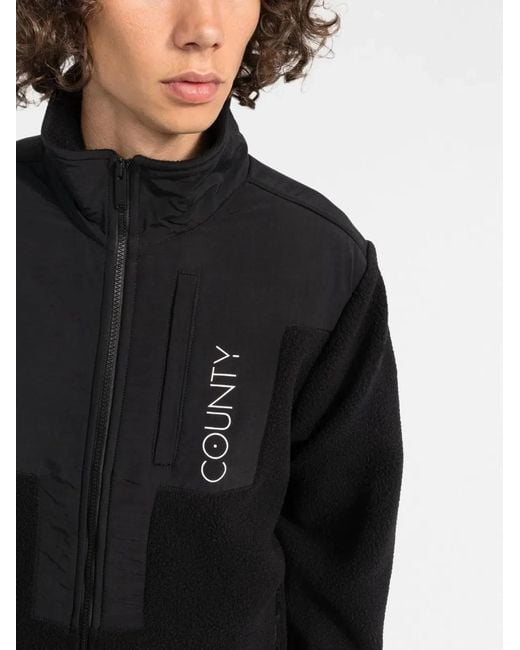 Marcelo Burlon Black Giacca Track Cross Block for men