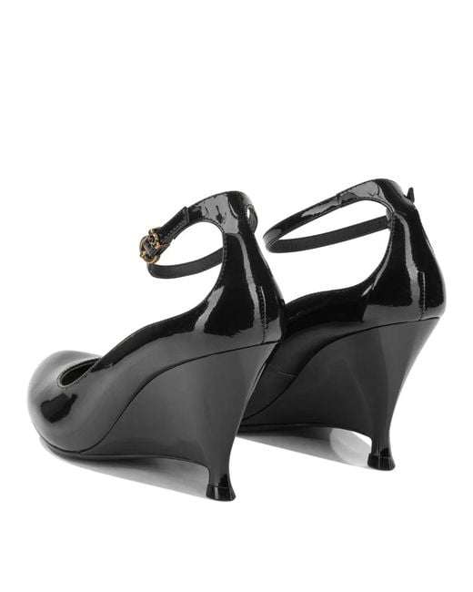 Pinko Black Leather Heeled Shoes