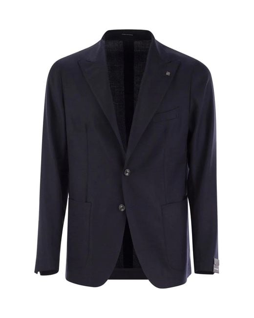 Tagliatore Blue Two-Button Wool Jacket for men