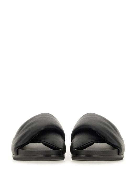 Rick Owens Black Leather Slide Sandal for men