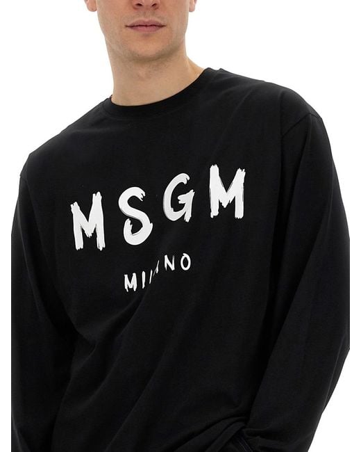 MSGM Black T-Shirt for men