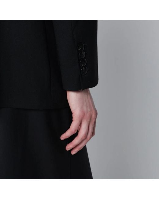 VI TO VI Black Doublebreasted Silk Jacket