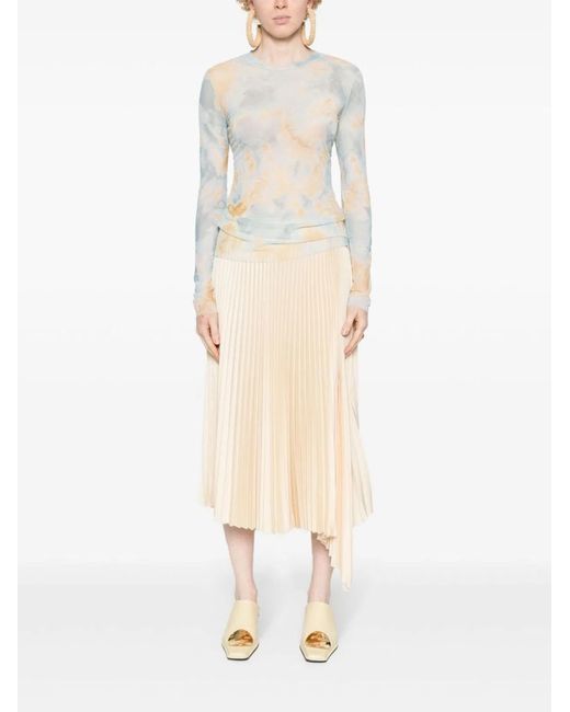 Erika Cavallini Semi Couture Blue Long Sleeve Printed T-Shirt