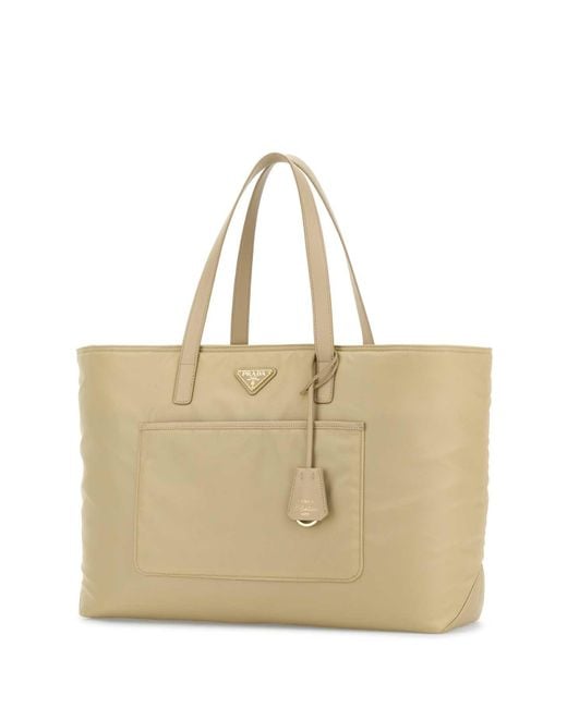 Prada Natural Sand Re-Nylon Large Re-Edition 1978 Shopping Bag