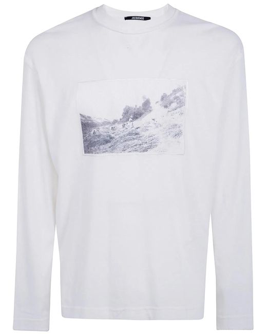 Jacquemus White "Le Tshirt Paysan Long Sleeves" T-Shirt for men