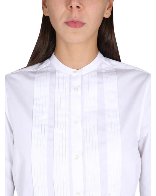 Aspesi White Korean Collar Shirt