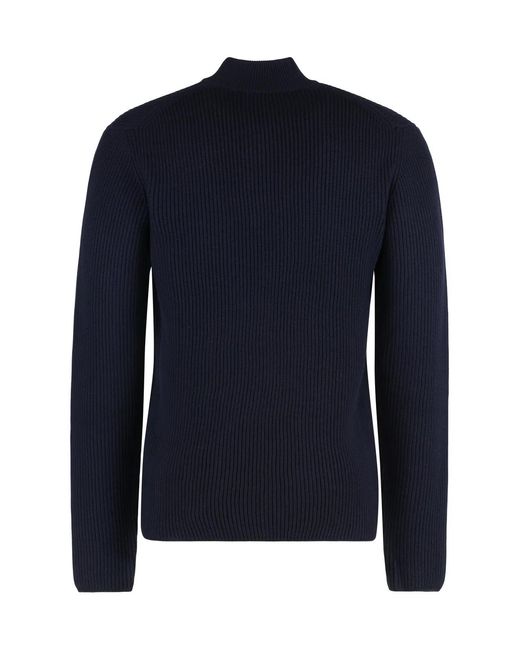 Dolce & Gabbana Blue Dolce & Gabbana Wool Lupetto Knitted Sweater for men
