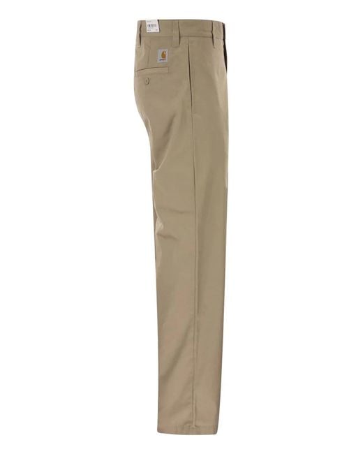 Carhartt Natural Chino Trousers With Logo
