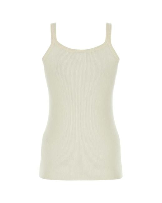 Bottega Veneta White Ivory Wool Tank Top