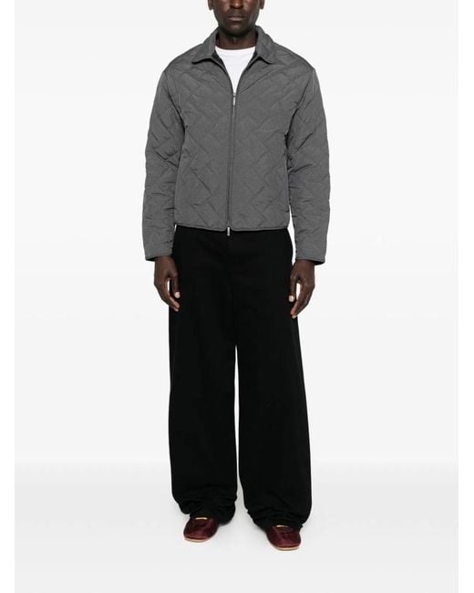 Emporio Armani Gray Quilted Blouson Jacket for men