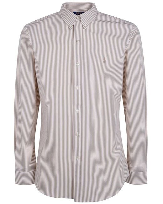 Polo Ralph Lauren White Long Sleeves Sport Stripes Shirt for men