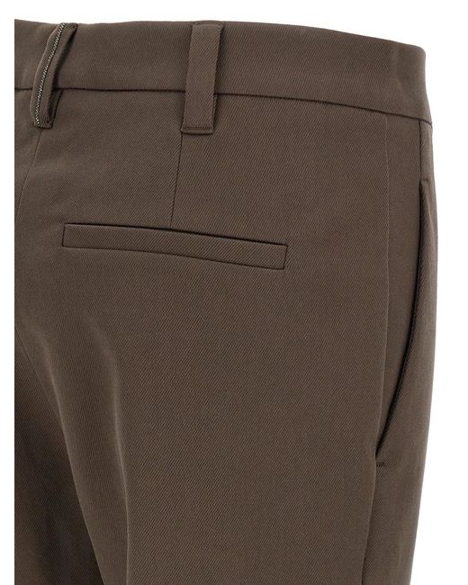 Brunello Cucinelli Gray Cotton Trousers