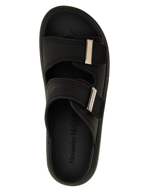 McQueen Black 'Rubber' Sandals