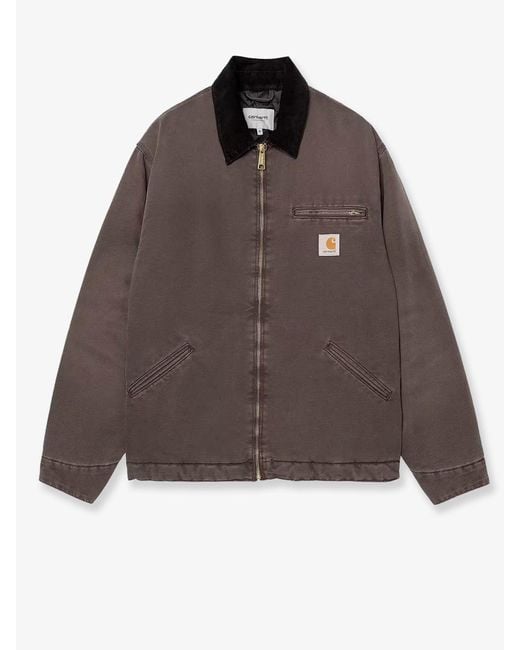 Carhartt Brown Og Detroit Jacket Organic Cotton Padded Jacket for men
