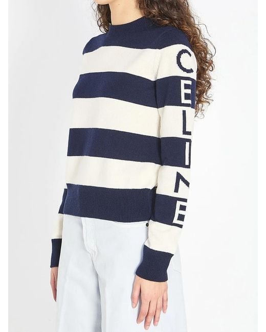 Céline Blue Crew Neck Sweater