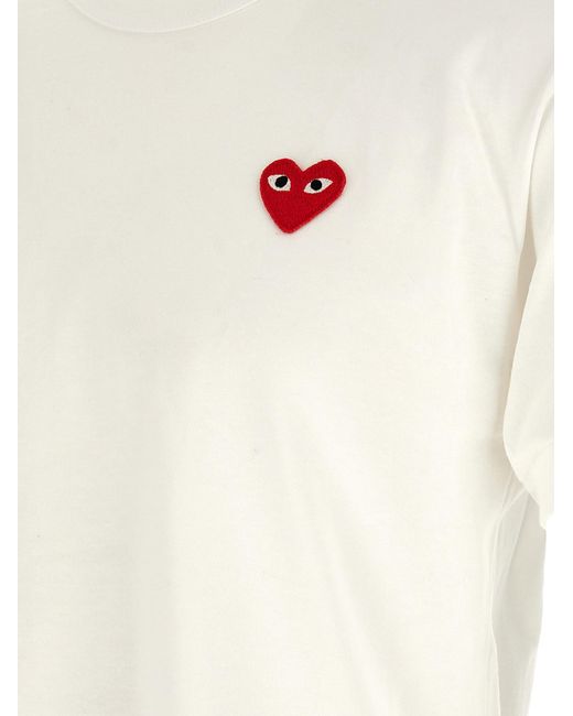 COMME DES GARÇONS PLAY White Cotton T-Shirt for men