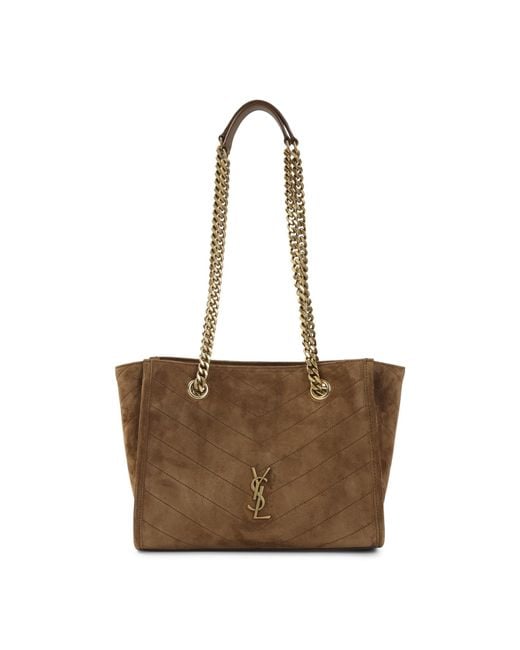 Saint Laurent Brown Suede Small Niki Shoulder Bag
