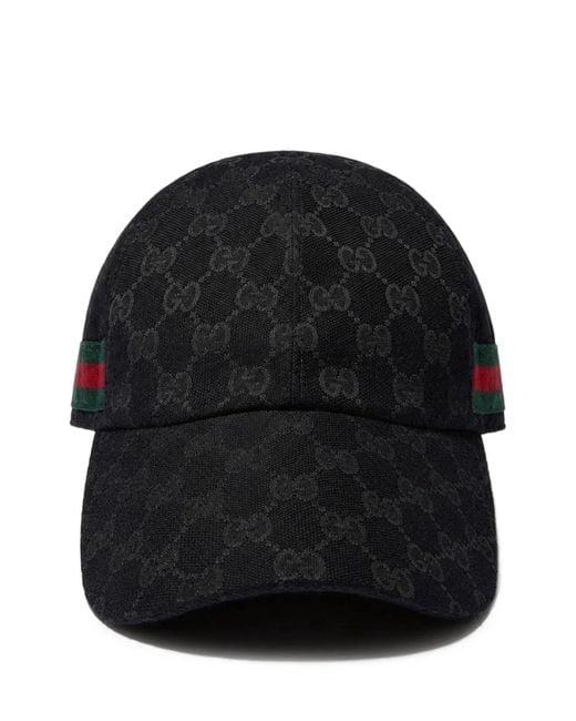 Gucci Black Cotton Canvas Cap Gg for men