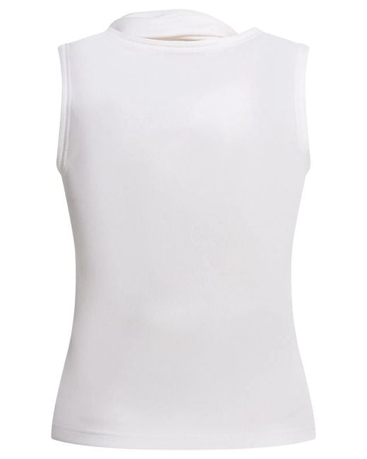 AMI White Viscose Top