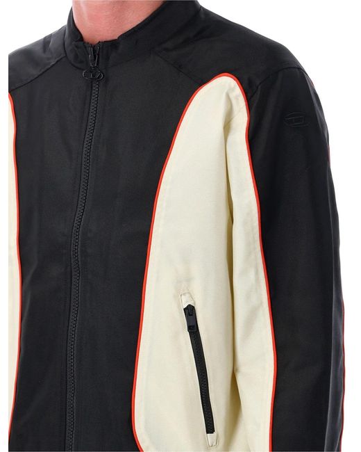 DIESEL Blue Nylon Colour-Block Jacket for men