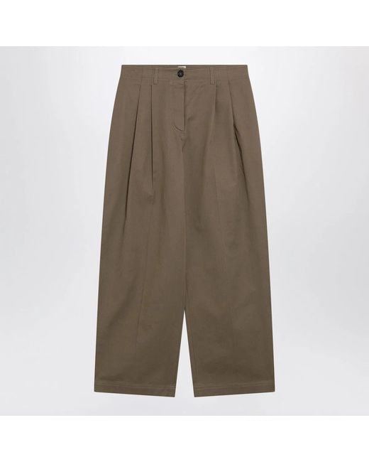 Totême Green Hazelnut Cotton Trousers