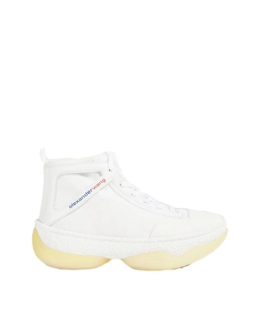 Alexander Wang White A1 Logo Mid-Top Sneakers