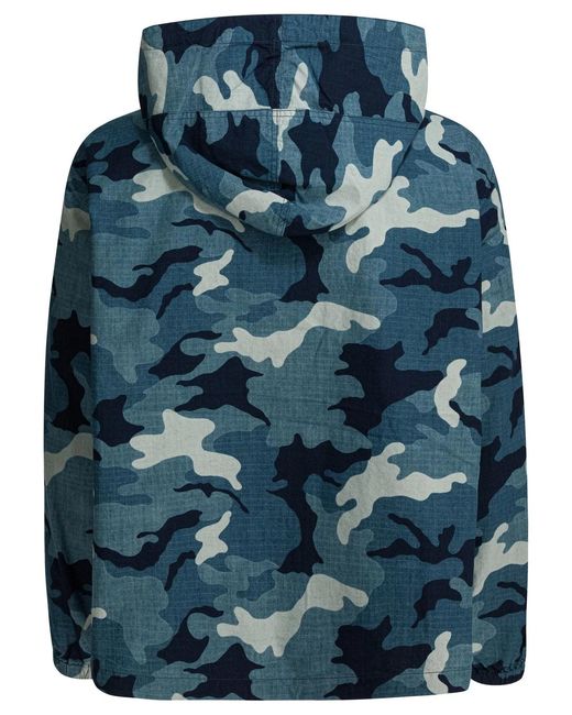 Beams Plus Blue Cotton Jacket for men