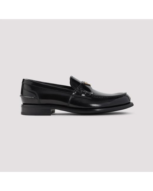 Prada Black Leather Loafers for men