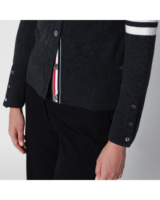 Thom Browne Black Classic Dark Cashmere Cardigan