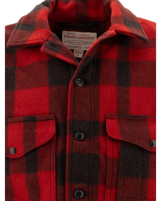Filson Red "Mackinaw" Short Coat for men