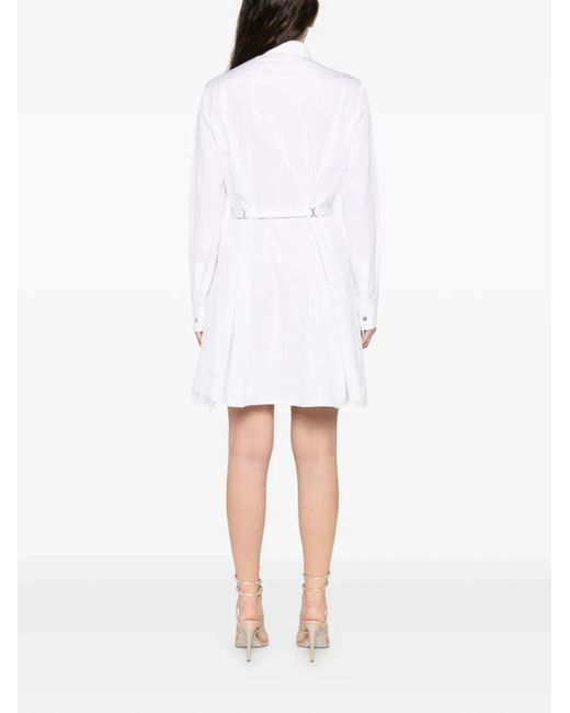 Versace White Belted Cotton Shirt Dress