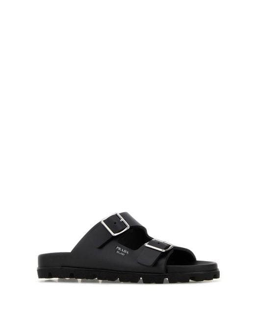 Prada Black Rubber Slides