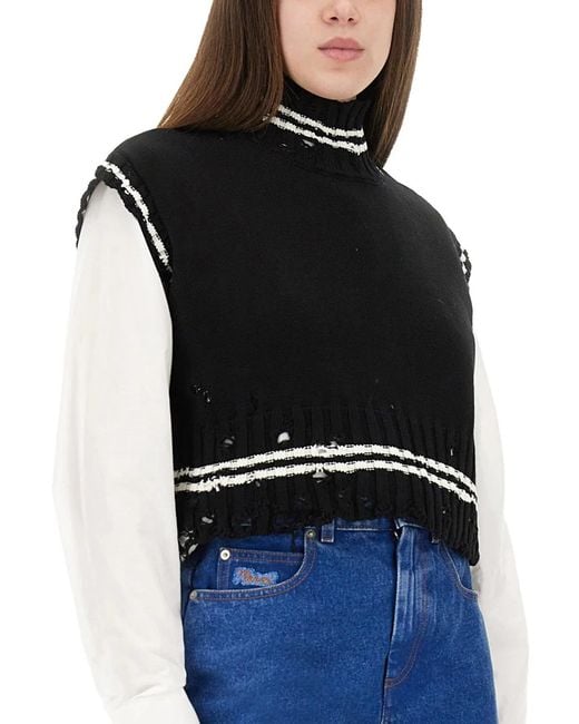 Marni Black Short Cotton Vest