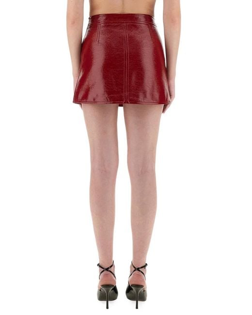 Courreges Red Courregès Vinyl Mini Skirt Reedition