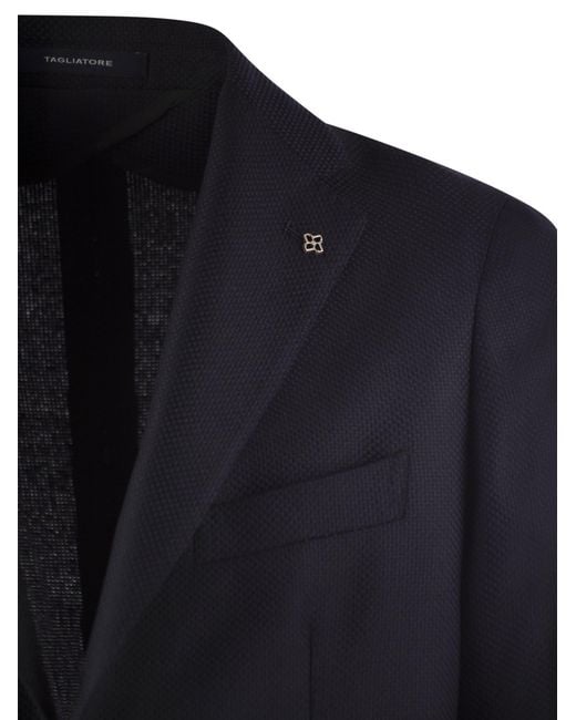 Tagliatore Blue Virgin Wool Jacket for men