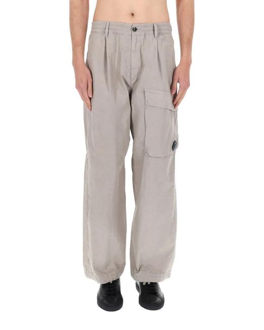 C P Company Blue Dove Cotton Cargo Pants