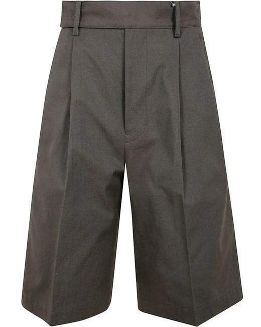 Yohji Yamamoto Gray R-4Tuck Short Pants