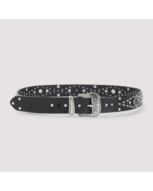Golden Goose Deluxe Brand Black Cow Leather Studded Belt