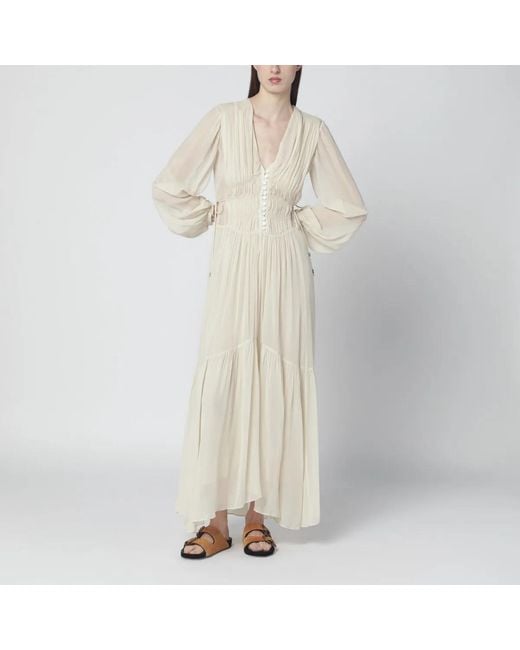 Isabel Marant Natural Briane Long Ecru Dress