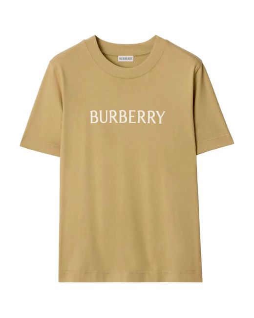 Burberry Natural Cotton T-Shirt With Logo