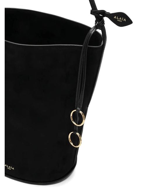 Alaïa Black Alaia Suede Bucket Bag