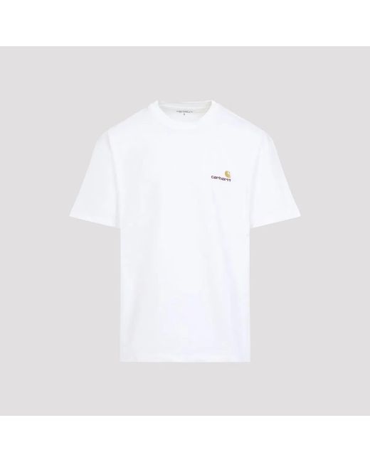 Carhartt White American Script Cotton T-Shirt for men