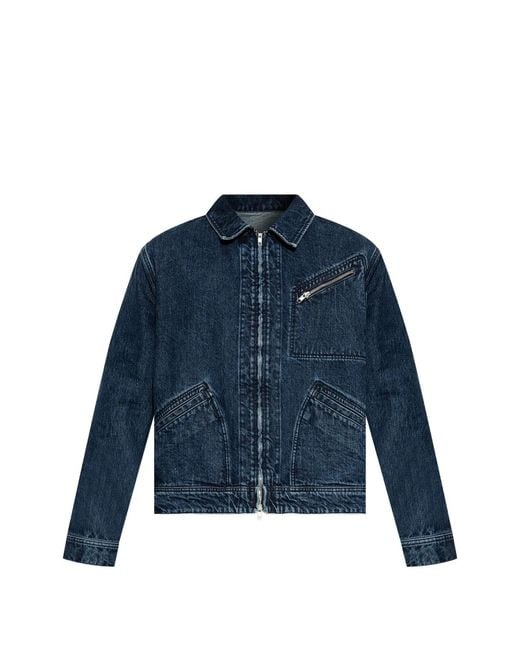 KENZO Blue Logo-Embroidered Denim Jacket
