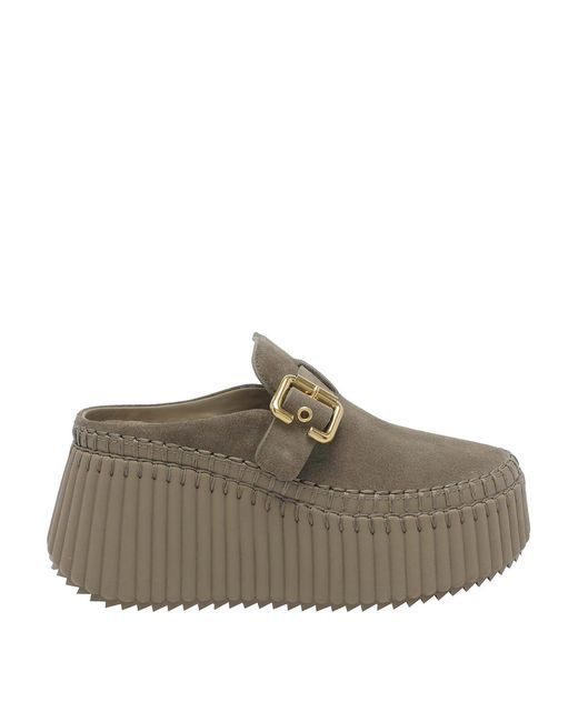 Chloé Brown Nama Wedges