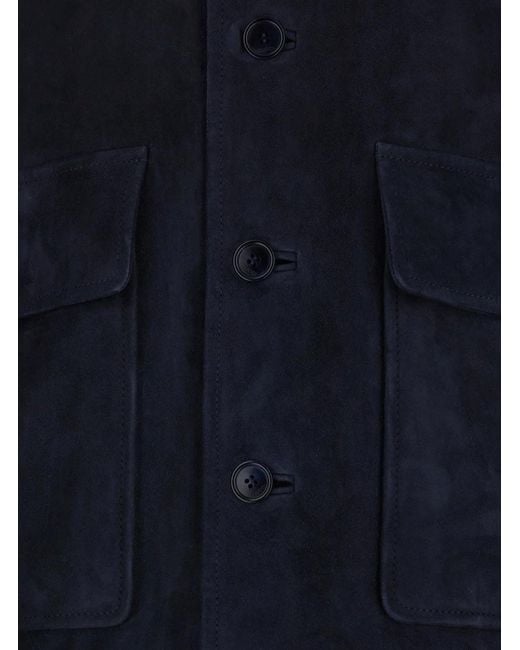 Gucci Blue Suede Bomber Jacket for men