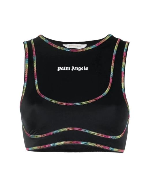 Palm Angels Black Miami Logo Training Top