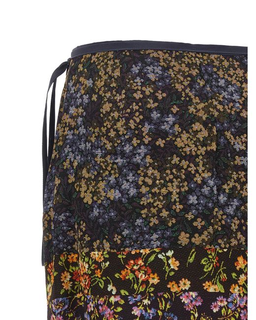 Dries Van Noten Black Patchwork Wrap Skirt