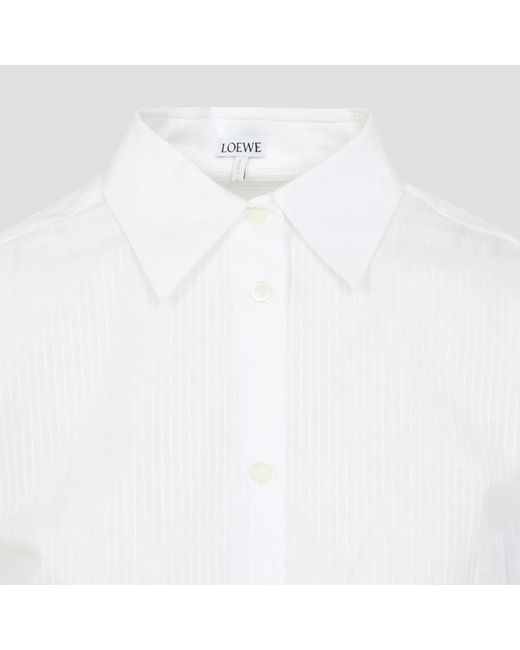 Loewe White Cotton Poplin Shirt With Anagram Pebble Cufflinks
