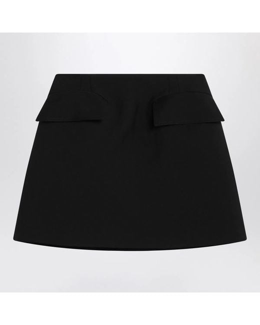 McQueen Black Wool Mini Skirt